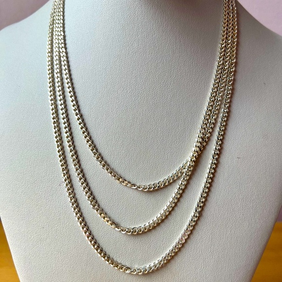 CUBAN CURB LINK CHAIN NECKLACE 925 STERLING SLVR SUPER LONG DOUBLE TRIPLE OPTION